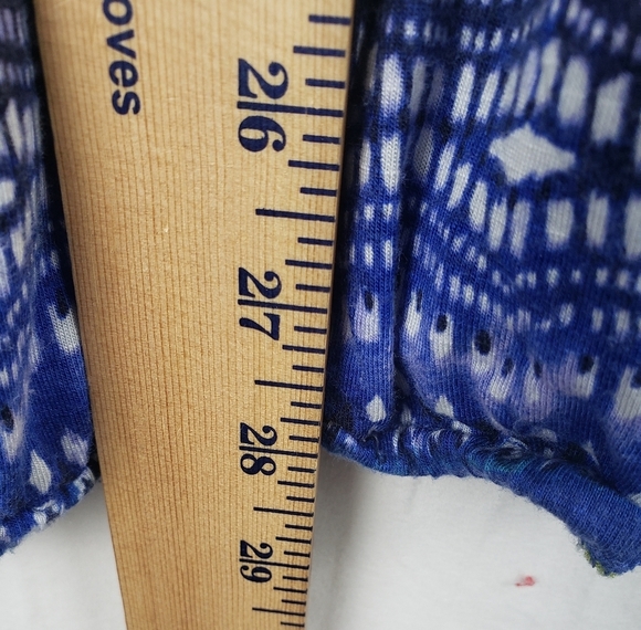 Jones New York Women's Blue & Green 3/4th Sleeve Drawstring Closure Shirt Sz 1X - Picture 7 of 9